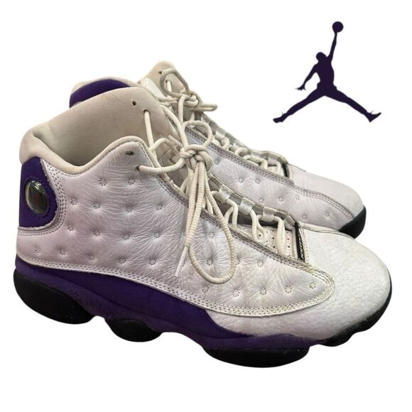 Air Jordan 13 Retro White Purple Basketball Shoes Sneakers 9.5